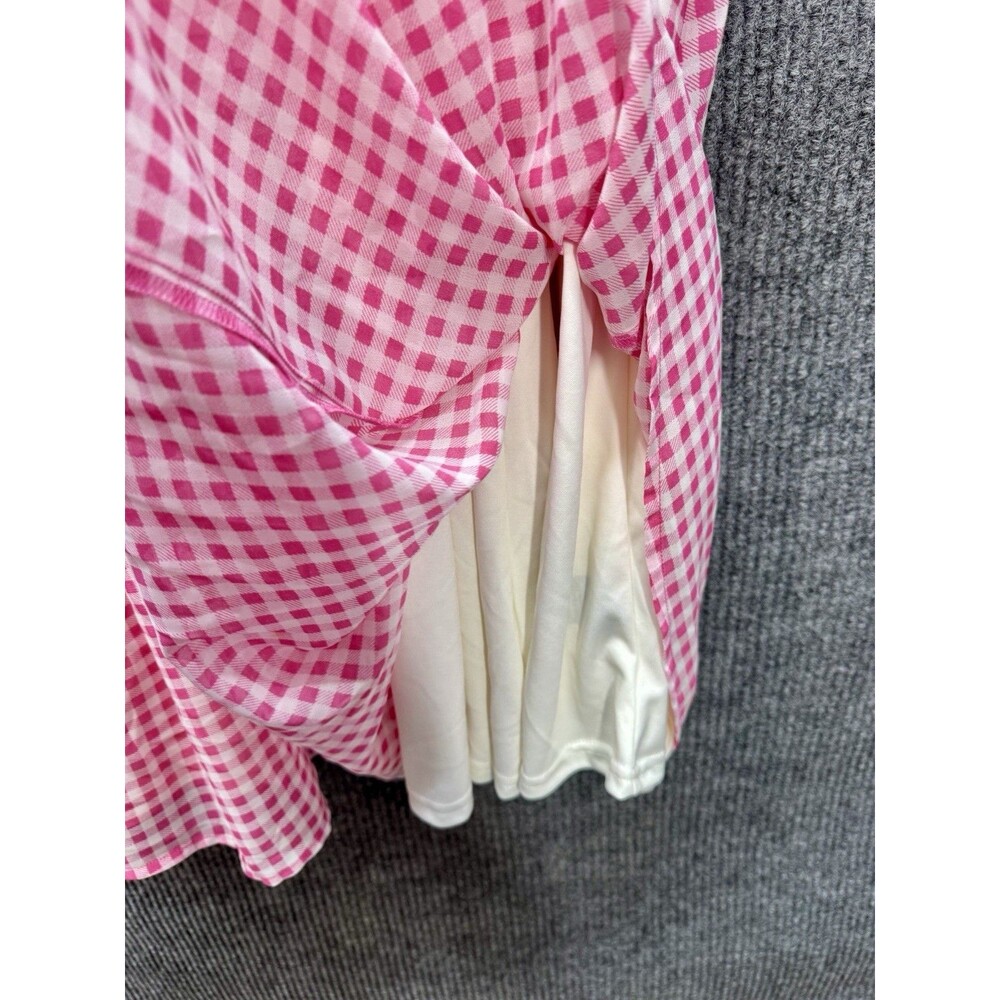 Torrid Gingham Midi Dress Womens 4x Pink Chiffon Button Detail Spaghetti Strap - Picture 6 of 12